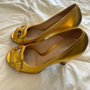 Fendi Gold Heels